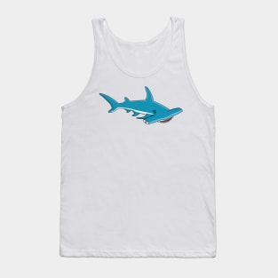 Hammerhead shark cartoon illustration Tank Top